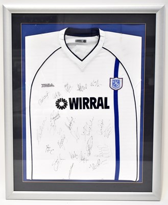 Lot 770 - TRANMERE ROVERS; a framed shirt bearing...