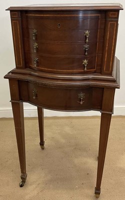 Lot 434 - An Edwardian mahogany satinwood inlaid canteen...