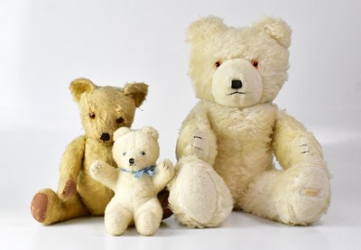 Lot 341 - Three teddy bears comprising a 1940s jointed...