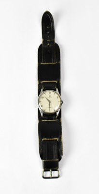 Lot 1134 - OMEGA; a 1950s 'Jumbo' oversized wristwatch,...