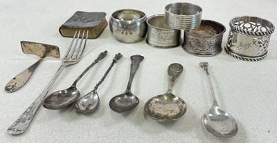 Lot 496 - A mixed collection of silver items including...