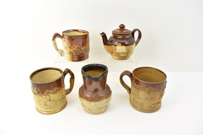 Lot 168 - DOULTON LAMBETH; five items of salt glazed...