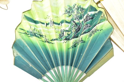 Lot 615 - Twelve vintage and antique fans of various...
