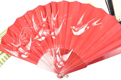 Lot 615 - Twelve vintage and antique fans of various...