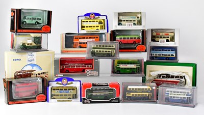 Lot 295 - A quantity of boxed scale model buses to...