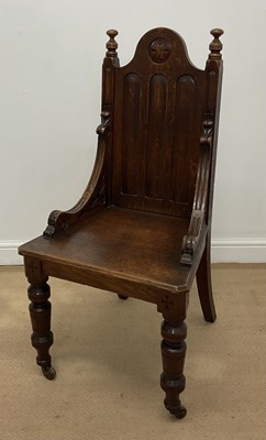 Lot 805 - A late 19th century oak side chair, with...