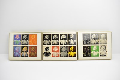 Lot 635 - IN THE MANNER OF ANDY WARHOL; three groups of...