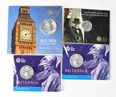 Lot 997 - THE ROYAL MINT; four packaged silver proof...