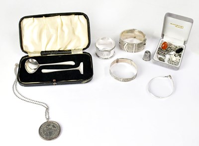 Lot 916 - A group of hallmarked silver items, including...