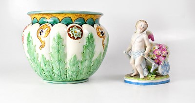 Lot 186 - A 19th century German porcelain spill vase in...