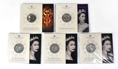 Lot 1002 - THE ROYAL MINT; five packaged commemorative...