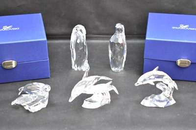 Lot 248 - SWAROVSKI; five maritime animal crystal...