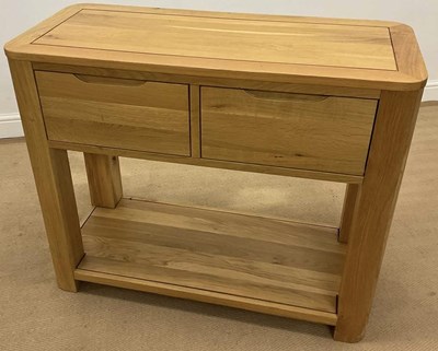 Lot 850 - OAK FURNITURE LAND; a light oak console table...