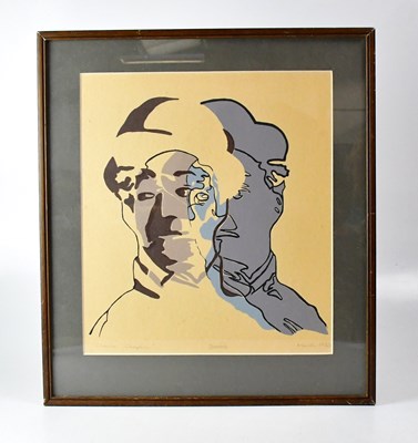 Lot 629 - D. WOODS; a colour screen print, 'Charlie...