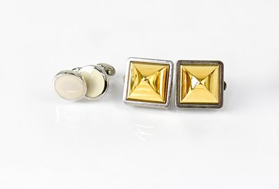 Lot 1110 - HERMÈS; a pair of square clip-on earrings with...