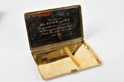 Lot 1200 - A 9ct yellow gold cigarette case of rounded...