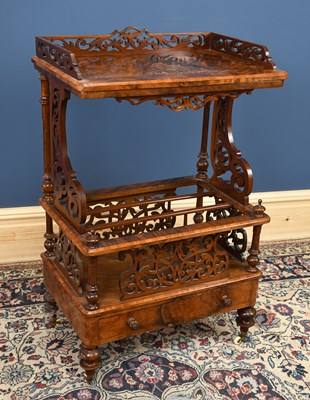 Lot 2744 - A Victorian burr walnut veneered Canterbury...