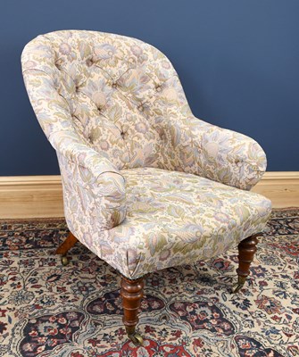 Lot 2817 - A Victorian nursing chair, upholstered in a...