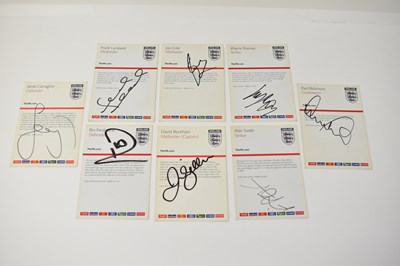 Lot 451 - Eight England player lobby cards, all bearing...