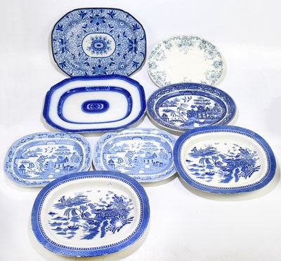 Lot 561 - A collection of eight 19th century blue and...