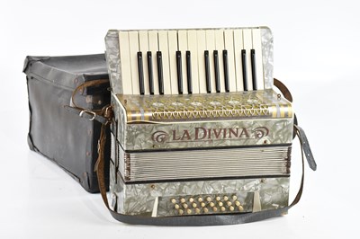 Lot 1046 - LA DIVINA; a cased piano accordion with twenty-...