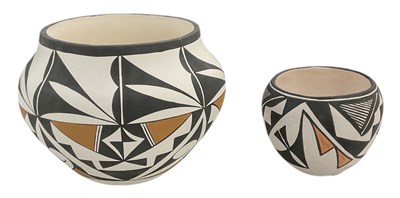 Lot 694 - SARAH GARCIA; a Native American polychrome pot,...