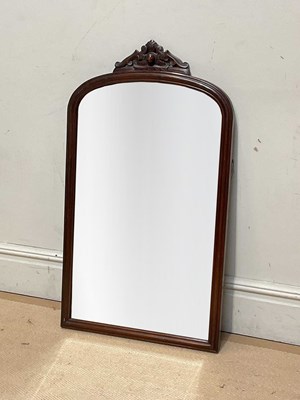 Lot 141 - A late Victorian arch topped wall mirror,...