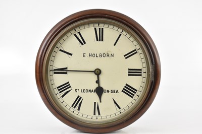 Lot 1250 - A 19th century railway type wall clock, the...