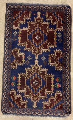 Lot 695 - A Hamadan rug with twin lozenge shaped...