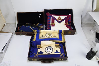 Lot 314 - MASONIC REGALIA; a large collection of Masonic...