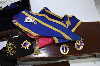 Lot 314 - MASONIC REGALIA; a large collection of Masonic...