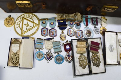 Lot 314 - MASONIC REGALIA; a large collection of Masonic...