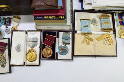 Lot 314 - MASONIC REGALIA; a large collection of Masonic...