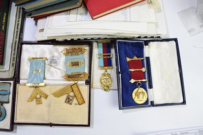 Lot 314 - MASONIC REGALIA; a large collection of Masonic...