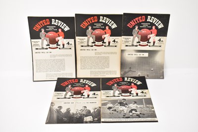 Lot 446 - MANCHESTER UNITED; five United Review 1957-58...