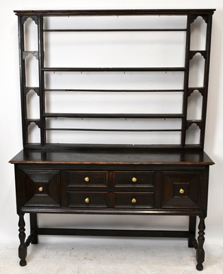 Lot 2745 - A 1920s oak dresser, of 18th century style,...