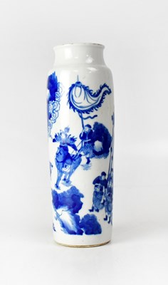 Lot 214 - A Chinese blue and white sleeve vase,...