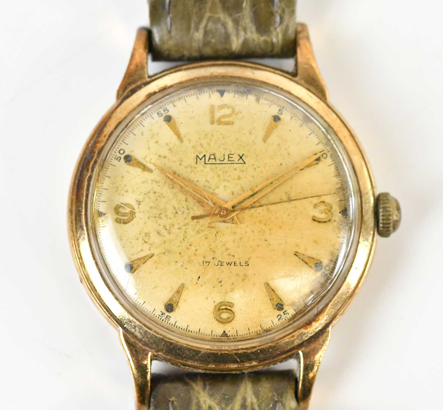 Lot 1888 - MAJAX; a gentleman's yellow metal cased...