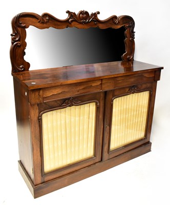 Lot 12 - A Victorian rosewood mirror back sideboard,...