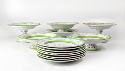 Lot 207 - A 19th century porcelain part dessert service,...