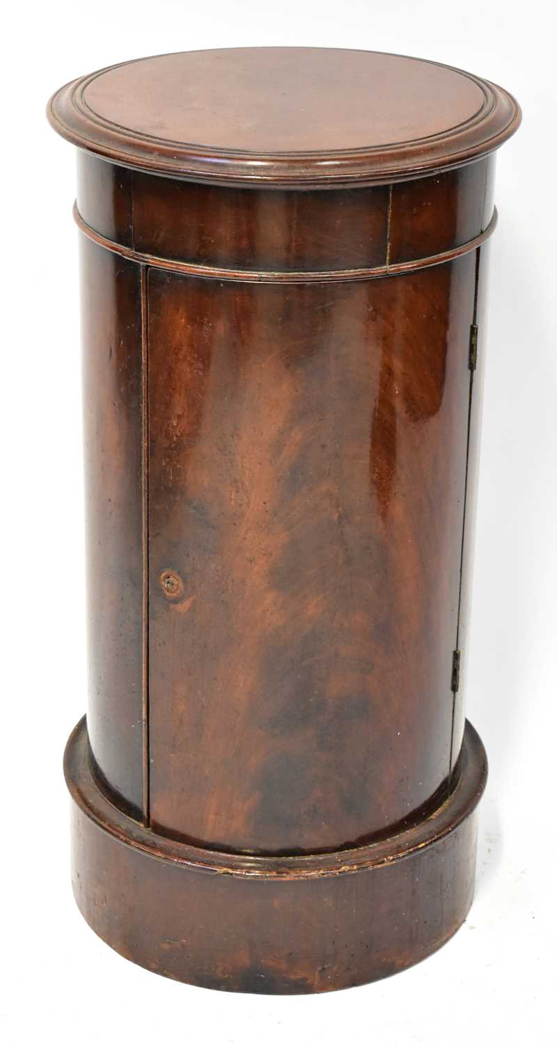 Lot 19 - A Victorian mahogany cylinder bedside/pot...