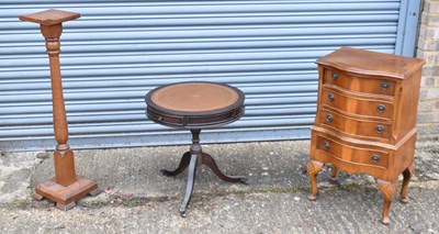 Lot 72 - A reproduction yew wood chest of four long...