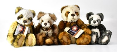 Lot 401 - CHARLIE BEARS; four teddy bears, comprising...