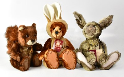 Lot 402 - CHARLIE BEARS; three soft toys, comprising...