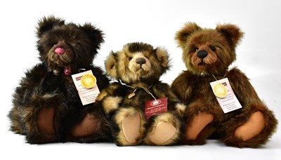 Lot 408 - CHARLIE BEARS; three limited edition teddy...