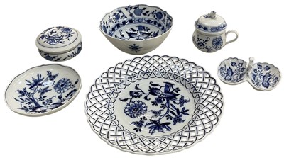 Lot 613 - MEISSEN; six pieces of modern blue and white...