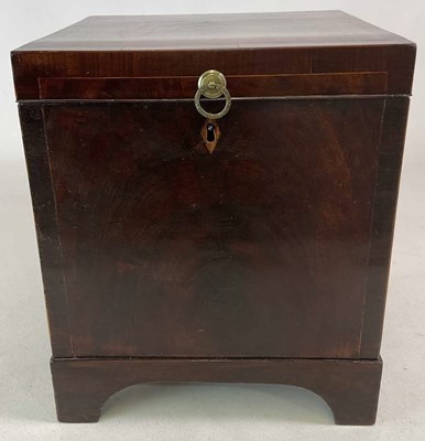 Lot 761 - An George III mahogany line inlaid cellarette...