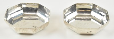 Lot 1126 - TIFFANY & CO; a pair of octagonal sterling...