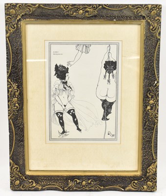 Lot 325 - AFTER AUBREY BEARDSLEY; an erotic print of...
