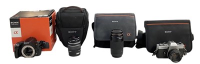 Lot 392 - SONY; an A390 DSLR-A390L camera, with 18-55mm...